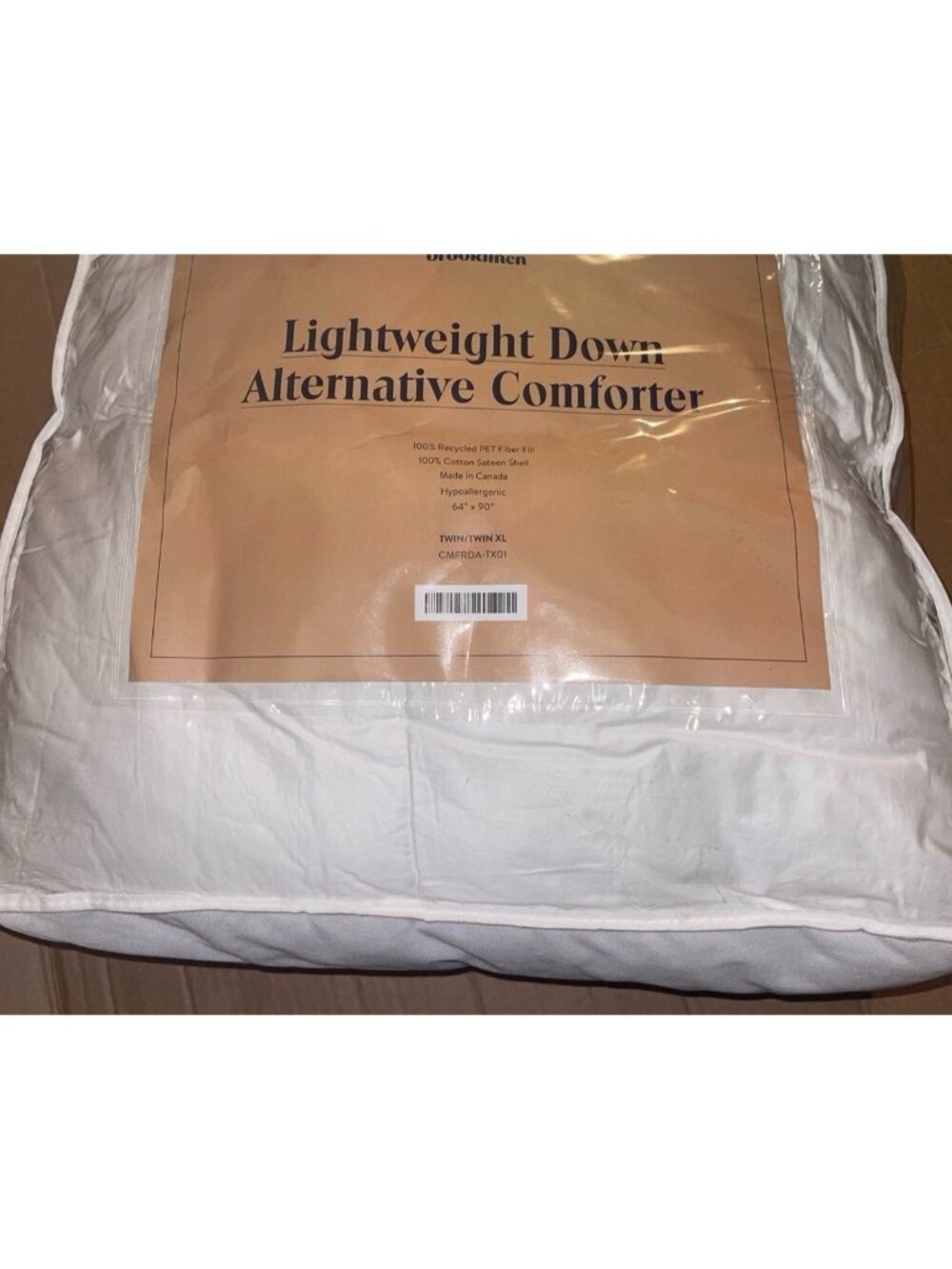 New Brooklinens twin lightweight Comforter Insert Blanket duck alternative t/txl